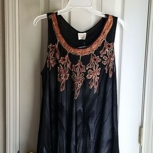 NWT EXIST BLACK & CORAL SLEEVELESS DRESS